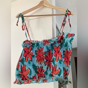 Floral ruffle two piece set